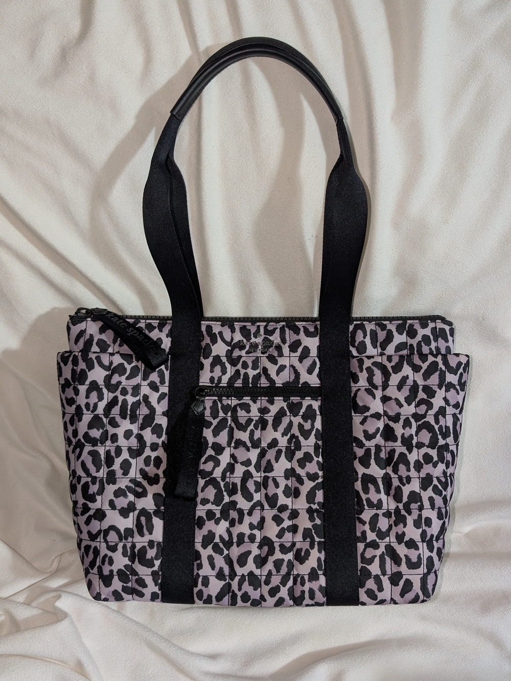 Kate Spade Quilted Leopard Print Tote Bag Lilac